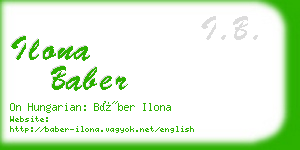 ilona baber business card